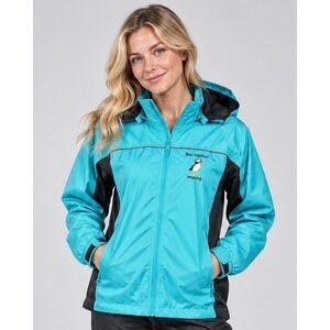 Cheneral Bar Harbor Maine Puffin Hooded Windbreaker Jacket XS Made in USA